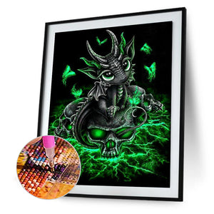 Green Pterosaur 30*40CM(Canvas) Full Round Drill Diamond Painting