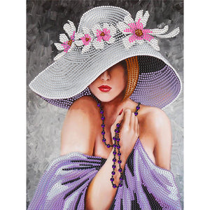 Elegant Woman 30*40CM(Canvas) Partial Special Shaped Drill Diamond Painting