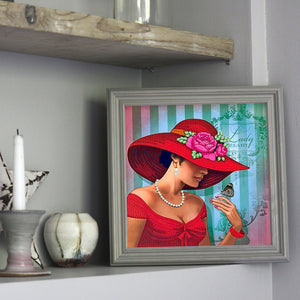 Elegant Woman 30*30CM(Canvas) Partial Special Shaped Drill Diamond Painting