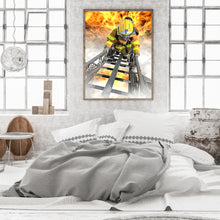 Load image into Gallery viewer, Firefighter Climbing Ladder 40*50CM(Canvas) Full Round Drill Diamond Painting
