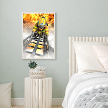 Load image into Gallery viewer, Firefighter Climbing Ladder 40*50CM(Canvas) Full Round Drill Diamond Painting
