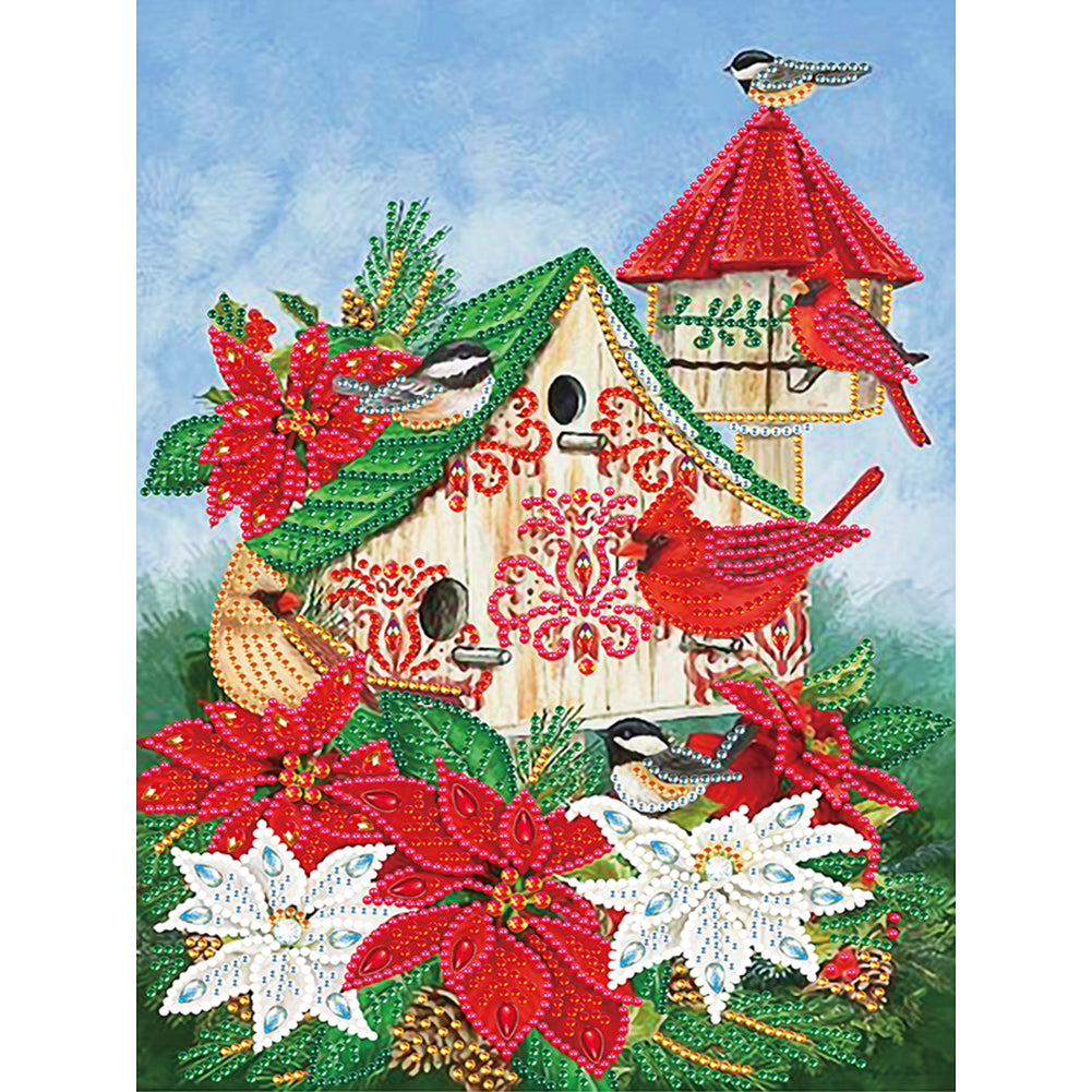 Christmas Atmosphere 30*40CM(Canvas) Partial Special Shaped Drill Diamond Painting
