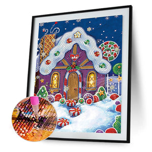 Christmas Atmosphere 30*40CM(Canvas) Partial Special Shaped Drill Diamond Painting