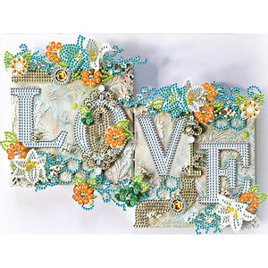 Love 40*30CM(Canvas) Partial Special Shaped Drill Diamond Painting