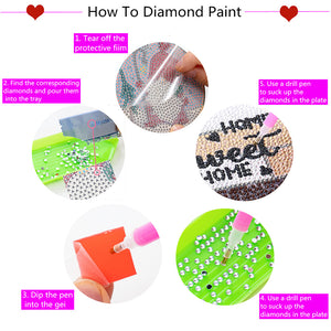8pcs DIY Coaster Diamond Painting Cup Cushion with Rack Home Decor (AA1127)