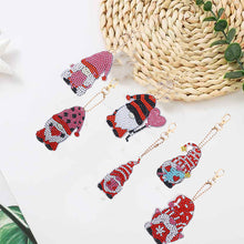 Load image into Gallery viewer, 6pcs Christmas Rhinestone Painting Keychain Cute Double Sided for Gift (AA1202)
