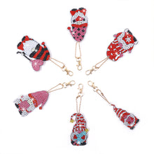Load image into Gallery viewer, 6pcs Christmas Rhinestone Painting Keychain Cute Double Sided for Gift (AA1202)
