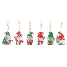 Load image into Gallery viewer, 6pcs Christmas Rhinestone Painting Keychain Cute Double Sided for Gift (AA1207)
