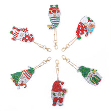 Load image into Gallery viewer, 6pcs Christmas Rhinestone Painting Keychain Cute Double Sided for Gift (AA1207)
