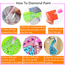 Load image into Gallery viewer, 5D Diamonds Painting Bookmarks DIY Peacock Book Ornament for Adult Kid (SQ13-6)
