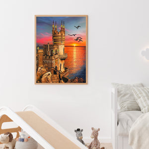 Eiffel Castle Under Fireworks 30*40CM(Canvas) Partial Special Shaped Drill Diamond Painting