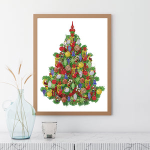 Christmas Tree 30*40CM(Canvas) Partial Special Shaped Drill Diamond Painting