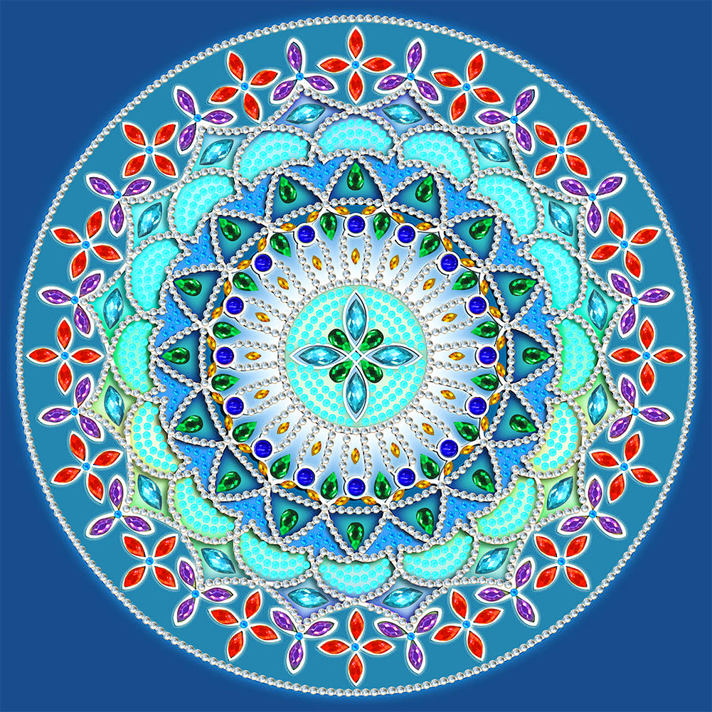 Mandala 30*30CM(Canvas) Partial Special Shaped Drill Diamond Painting