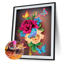 Load image into Gallery viewer, Flowers And Butterflies 30*40CM(Canvas) Partial Special Shaped Drill Diamond Painting

