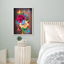 Load image into Gallery viewer, Flowers And Butterflies 30*40CM(Canvas) Partial Special Shaped Drill Diamond Painting
