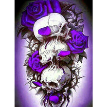 Load image into Gallery viewer, Purple Rose Skull 30*40CM(Canvas) Full Square Drill Diamond Painting
