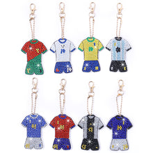 Load image into Gallery viewer, 8pcs 5D Diamond Painting Kit Keychain DIY Football Uniform Shape Hanging Pendant
