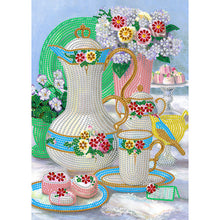 Load image into Gallery viewer, Exquisite Afternoon Tea 30*40CM(Canvas) Partial Special Shaped Drill Diamond Painting
