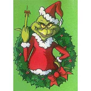 Grinch Green Hairy Monster 30*40CM(Canvas) Full Round Drill Diamond Painting