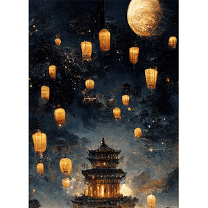 Castle In The Sky 30*40CM(Canvas) Full Round Drill Diamond Painting