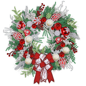 Christmas Wreath 30*30CM(Canvas) Partial Special Shaped Drill Diamond Painting