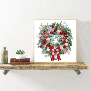 Christmas Wreath 30*30CM(Canvas) Partial Special Shaped Drill Diamond Painting