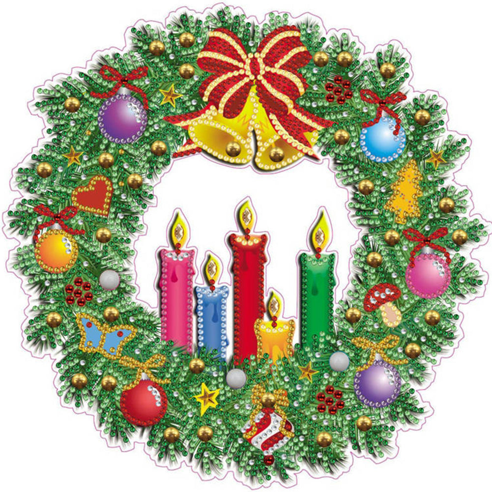 Christmas Wreath 30*30CM(Canvas) Partial Special Shaped Drill Diamond Painting