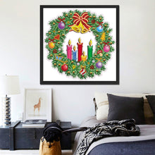 Load image into Gallery viewer, Christmas Wreath 30*30CM(Canvas) Partial Special Shaped Drill Diamond Painting
