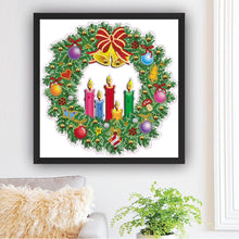 Load image into Gallery viewer, Christmas Wreath 30*30CM(Canvas) Partial Special Shaped Drill Diamond Painting
