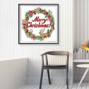 Christmas Wreath 30*30CM(Canvas) Partial Special Shaped Drill Diamond Painting