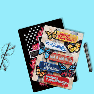 5D DIY A5 50 Pages Partial Special Shaped Drill Notebook Butterflies (WXB159)