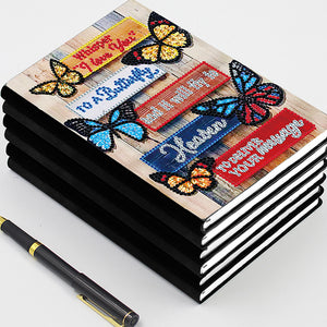 5D DIY A5 50 Pages Partial Special Shaped Drill Notebook Butterflies (WXB159)