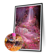 Load image into Gallery viewer, Pink Flower Waterfall 40*70CM(Canvas) Full Round Drill Diamond Painting
