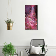 Load image into Gallery viewer, Pink Flower Waterfall 40*70CM(Canvas) Full Round Drill Diamond Painting
