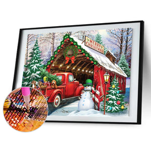 Christmas Village 40*30CM(Canvas) Full Round Drill Diamond Painting