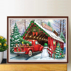 Christmas Village 40*30CM(Canvas) Full Round Drill Diamond Painting