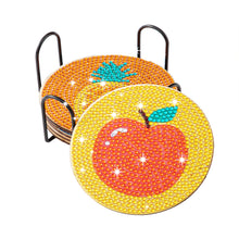 Load image into Gallery viewer, Cartoon Fruit Diamonds Painting Coaster Woodiness with Rack Home Decor (BD010)
