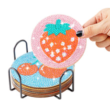Load image into Gallery viewer, Cartoon Fruit Diamonds Painting Coaster Woodiness with Rack Home Decor (BD010)
