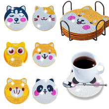 Load image into Gallery viewer, Animals Diamonds Painting Coaster Woodiness with Rack Cup Pad Home Decor (BD011)
