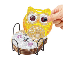 Load image into Gallery viewer, Animals Diamonds Painting Coaster Woodiness with Rack Cup Pad Home Decor (BD011)
