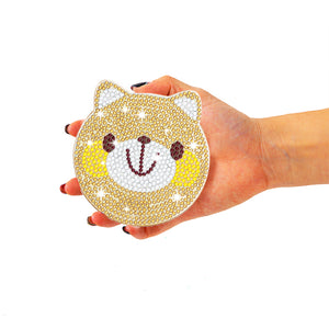 Animals Diamonds Painting Coaster Woodiness with Rack Cup Pad Home Decor (BD011)