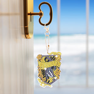 5pcs Diamonds Painting Keychains Art Crafts DIY Mosaic Key Ring for Kids Gift