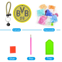 Load image into Gallery viewer, Dortmund Football Badge DIY Diamonds Painting Keychain Art Crafts Gift (YS130)
