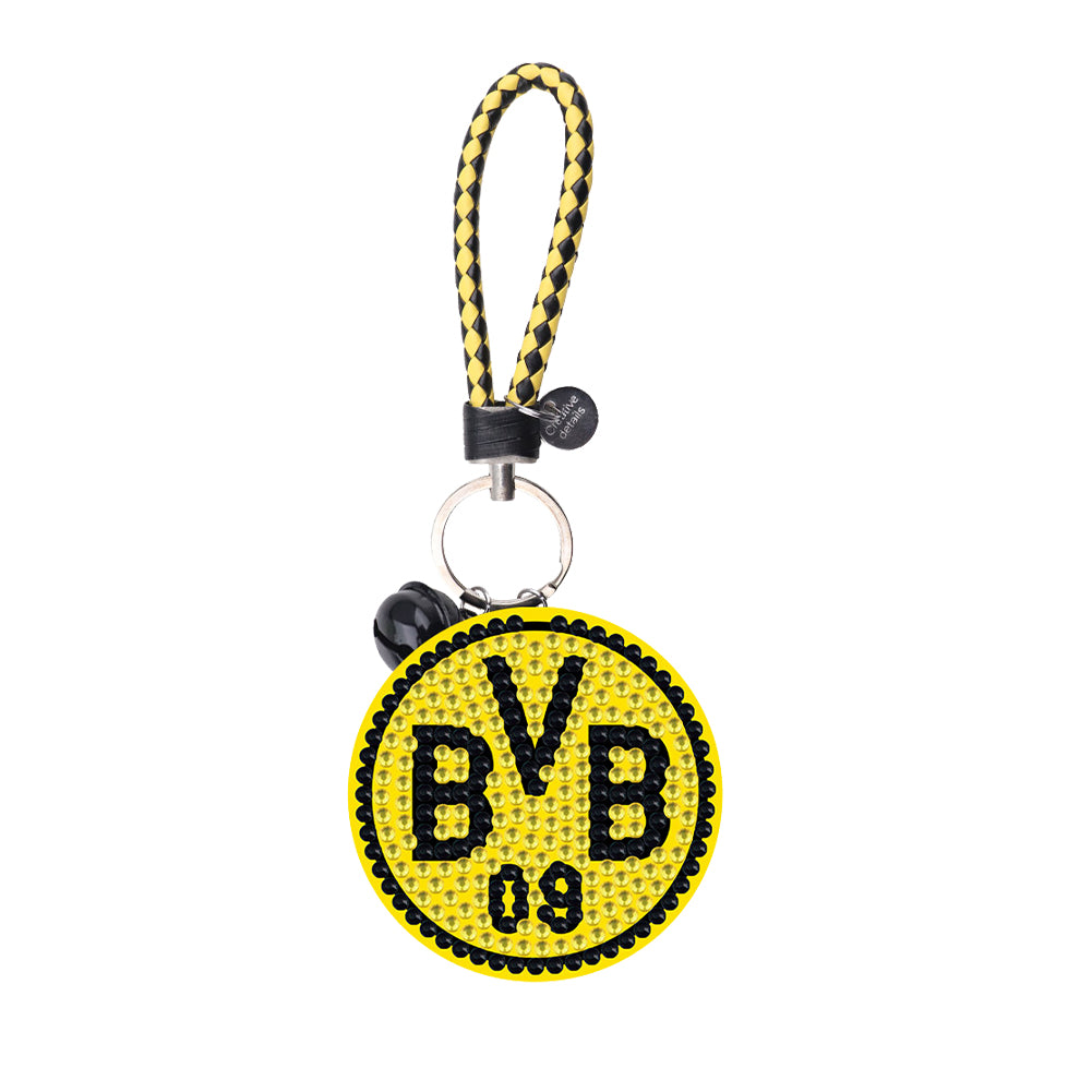 Dortmund Football Badge DIY Diamonds Painting Keychain Art Crafts Gift (YS130)