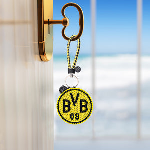 Dortmund Football Badge DIY Diamonds Painting Keychain Art Crafts Gift (YS130)