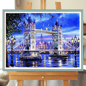 Tower Bridge 50*40CM(Canvas) Full Round Drill Diamond Painting