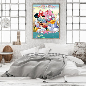 Mickey Mouse And Donald Duck 30*40CM(Canvas) Full Round Drill Diamond Painting