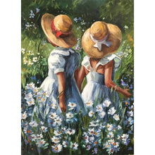 Load image into Gallery viewer, Flower Picking Girl Oil Painting 30*40CM(Canvas) Full Round Drill Diamond Painting
