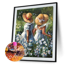 Load image into Gallery viewer, Flower Picking Girl Oil Painting 30*40CM(Canvas) Full Round Drill Diamond Painting
