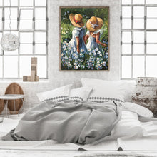 Load image into Gallery viewer, Flower Picking Girl Oil Painting 30*40CM(Canvas) Full Round Drill Diamond Painting

